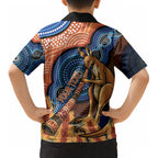 Personalised Australia Kangaroo Didgeridoo Kid Hawaiian Shirt Bottlebrush Flowers Indigenous Art