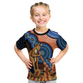 Personalised Australia Kangaroo Didgeridoo Kid T Shirt Bottlebrush Flowers Indigenous Art