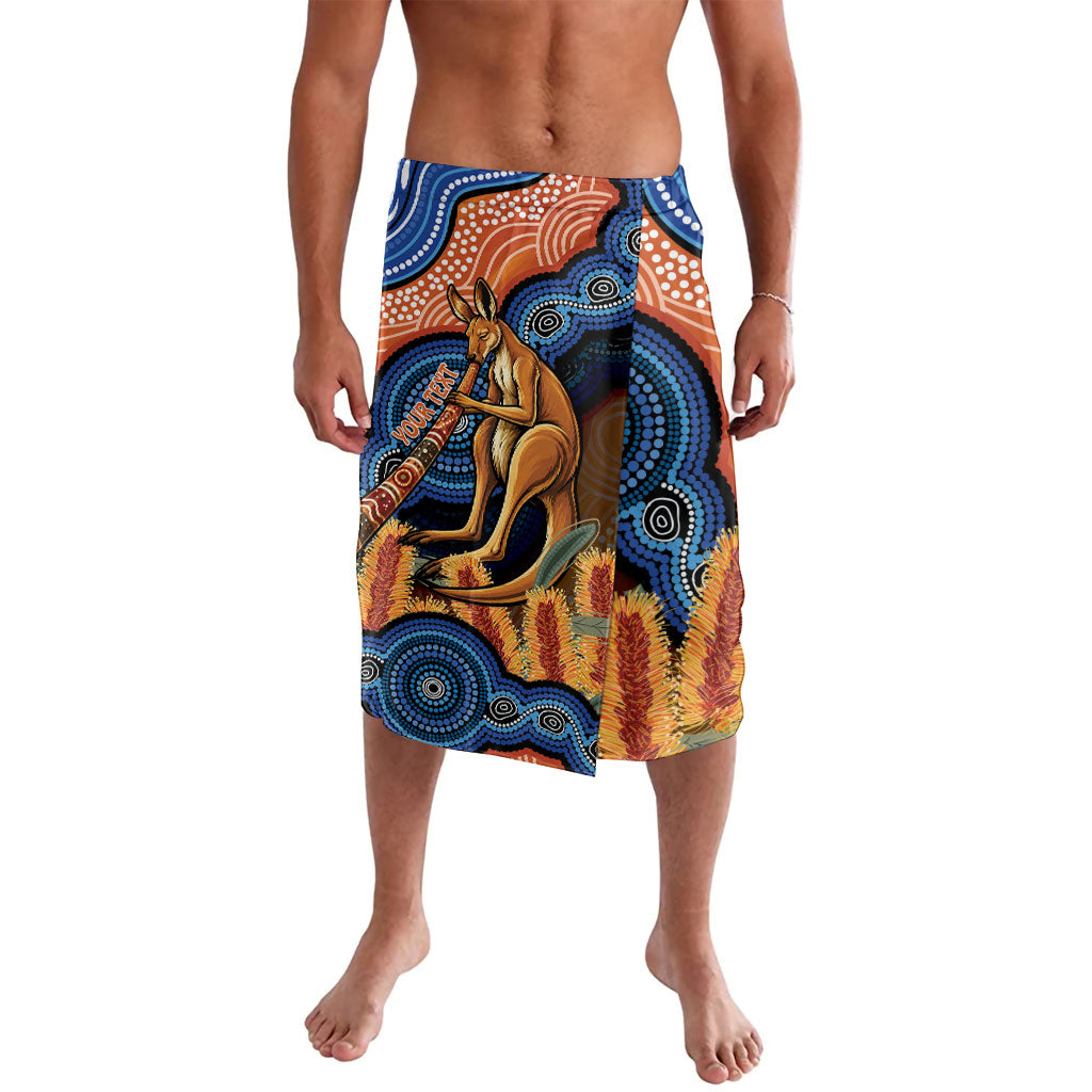 Personalised Australia Kangaroo Didgeridoo Lavalava Bottlebrush Flowers Indigenous Art