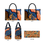 Personalised Australia Kangaroo Didgeridoo Leather Bag Bottlebrush Flowers Indigenous Art