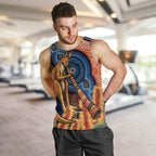 Personalised Australia Kangaroo Didgeridoo Men Tank Top Bottlebrush Flowers Indigenous Art