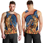 Personalised Australia Kangaroo Didgeridoo Men Tank Top Bottlebrush Flowers Indigenous Art