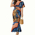 Personalised Australia Kangaroo Didgeridoo Mermaid Dress Bottlebrush Flowers Indigenous Art