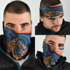Personalised Australia Kangaroo Didgeridoo Neck Gaiter Bottlebrush Flowers Indigenous Art
