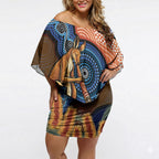 Personalised Australia Kangaroo Didgeridoo Off Shoulder Short Dress Bottlebrush Flowers Indigenous Art