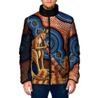 Personalised Australia Kangaroo Didgeridoo Padded Jacket Bottlebrush Flowers Indigenous Art