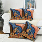 Personalised Australia Kangaroo Didgeridoo Pillow Cover Bottlebrush Flowers Indigenous Art