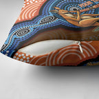 Personalised Australia Kangaroo Didgeridoo Pillow Cover Bottlebrush Flowers Indigenous Art