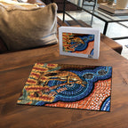 Personalised Australia Kangaroo Didgeridoo Puzzle Bottlebrush Flowers Indigenous Art