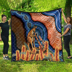 Personalised Australia Kangaroo Didgeridoo Quilt Bottlebrush Flowers Indigenous Art