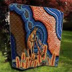 Personalised Australia Kangaroo Didgeridoo Quilt Bottlebrush Flowers Indigenous Art