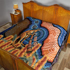 Personalised Australia Kangaroo Didgeridoo Quilt Bottlebrush Flowers Indigenous Art