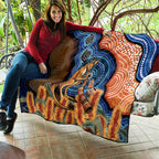Personalised Australia Kangaroo Didgeridoo Quilt Bottlebrush Flowers Indigenous Art