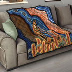 Personalised Australia Kangaroo Didgeridoo Quilt Bottlebrush Flowers Indigenous Art