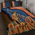 Personalised Australia Kangaroo Didgeridoo Quilt Bed Set Bottlebrush Flowers Indigenous Art