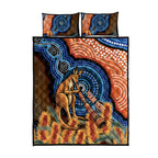 Personalised Australia Kangaroo Didgeridoo Quilt Bed Set Bottlebrush Flowers Indigenous Art
