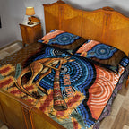 Personalised Australia Kangaroo Didgeridoo Quilt Bed Set Bottlebrush Flowers Indigenous Art