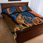 Personalised Australia Kangaroo Didgeridoo Quilt Bed Set Bottlebrush Flowers Indigenous Art