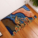 Personalised Australia Kangaroo Didgeridoo Rubber Doormat Bottlebrush Flowers Indigenous Art