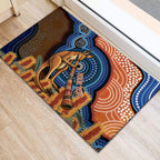 Personalised Australia Kangaroo Didgeridoo Rubber Doormat Bottlebrush Flowers Indigenous Art
