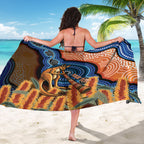Personalised Australia Kangaroo Didgeridoo Sarong Bottlebrush Flowers Indigenous Art
