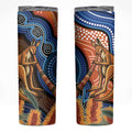 Personalised Australia Kangaroo Didgeridoo Skinny Tumbler Bottlebrush Flowers Indigenous Art