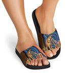Personalised Australia Kangaroo Didgeridoo Slide Sandals Bottlebrush Flowers Indigenous Art