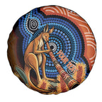 Personalised Australia Kangaroo Didgeridoo Spare Tire Cover Bottlebrush Flowers Indigenous Art