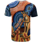 Personalised Australia Kangaroo Didgeridoo T Shirt Bottlebrush Flowers Indigenous Art
