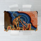 Personalised Australia Kangaroo Didgeridoo Tablecloth Bottlebrush Flowers Indigenous Art