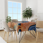 Personalised Australia Kangaroo Didgeridoo Tablecloth Bottlebrush Flowers Indigenous Art