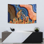 Personalised Australia Kangaroo Didgeridoo Tapestry Bottlebrush Flowers Indigenous Art