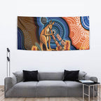 Personalised Australia Kangaroo Didgeridoo Tapestry Bottlebrush Flowers Indigenous Art
