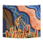 Personalised Australia Kangaroo Didgeridoo Tapestry Bottlebrush Flowers Indigenous Art