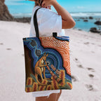 Personalised Australia Kangaroo Didgeridoo Tote Bag Bottlebrush Flowers Indigenous Art