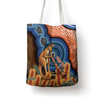 Personalised Australia Kangaroo Didgeridoo Tote Bag Bottlebrush Flowers Indigenous Art