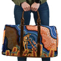 Personalised Australia Kangaroo Didgeridoo Travel Bag Bottlebrush Flowers Indigenous Art