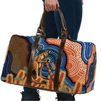 Personalised Australia Kangaroo Didgeridoo Travel Bag Bottlebrush Flowers Indigenous Art