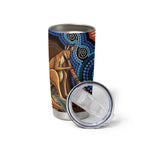 Personalised Australia Kangaroo Didgeridoo Tumbler Cup Bottlebrush Flowers Indigenous Art