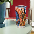 Personalised Australia Kangaroo Didgeridoo Tumbler Cup Bottlebrush Flowers Indigenous Art