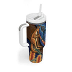 Personalised Australia Kangaroo Didgeridoo Tumbler With Handle Bottlebrush Flowers Indigenous Art