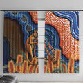 Personalised Australia Kangaroo Didgeridoo Window Curtain Bottlebrush Flowers Indigenous Art
