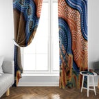 Personalised Australia Kangaroo Didgeridoo Window Curtain Bottlebrush Flowers Indigenous Art