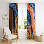 Personalised Australia Kangaroo Didgeridoo Window Curtain Bottlebrush Flowers Indigenous Art