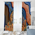Personalised Australia Kangaroo Didgeridoo Window Curtain Bottlebrush Flowers Indigenous Art