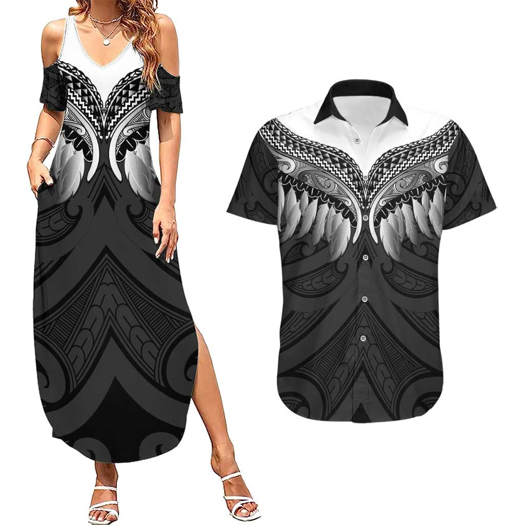 Poutama Korowai New Zealand Couples Matching Summer Maxi Dress and Hawaiian Shirt Aotearoa Maori Tattoo - Aussie Hoodie