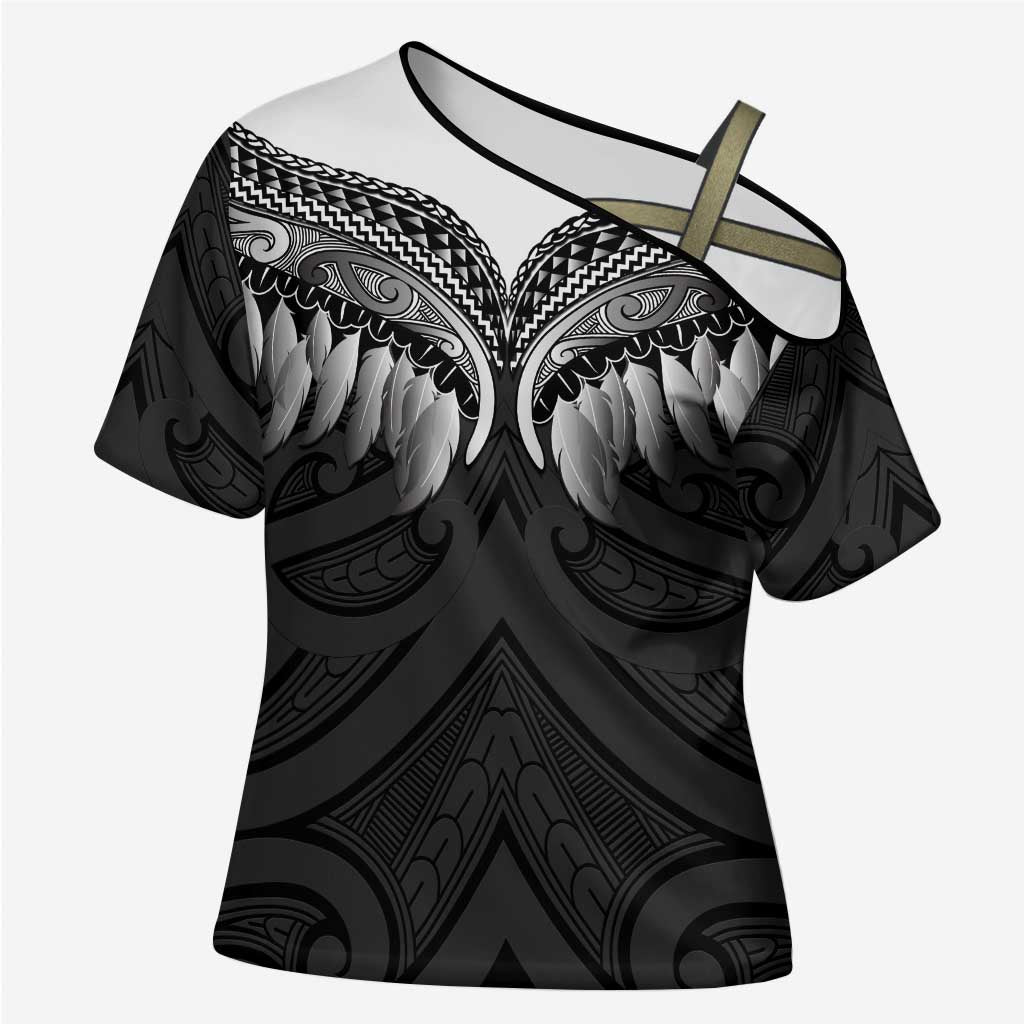 Poutama Korowai New Zealand Cross Shoulder Shirt Aotearoa Maori Tattoo - Aussie Hoodie