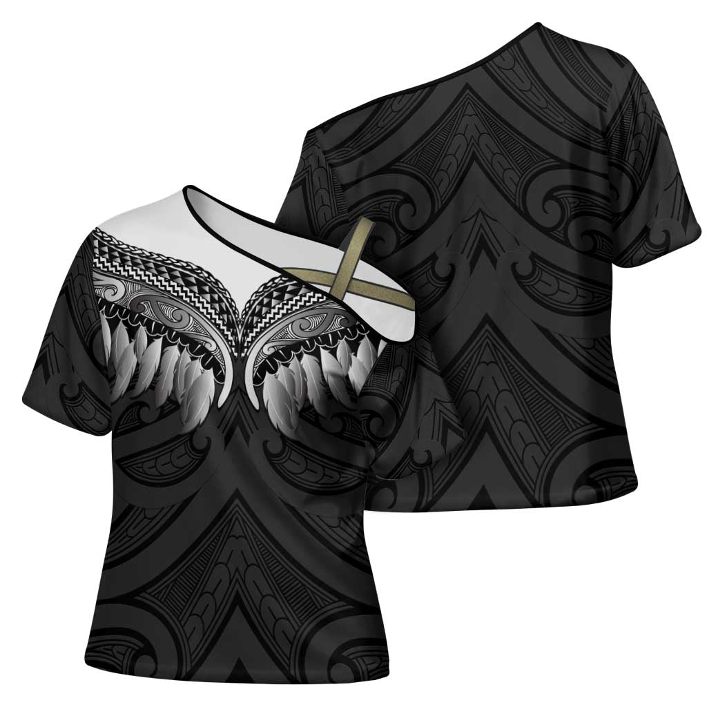 Poutama Korowai New Zealand Cross Shoulder Shirt Aotearoa Maori Tattoo - Aussie Hoodie