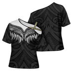 Poutama Korowai New Zealand Cross Shoulder Shirt Aotearoa Maori Tattoo - Aussie Hoodie