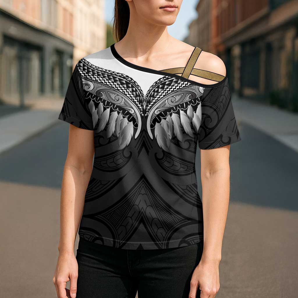 Poutama Korowai New Zealand Cross Shoulder Shirt Aotearoa Maori Tattoo - Aussie Hoodie
